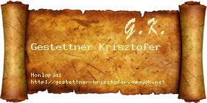 Gestettner Krisztofer névjegykártya