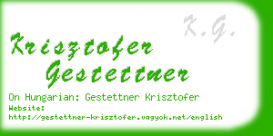 krisztofer gestettner business card
